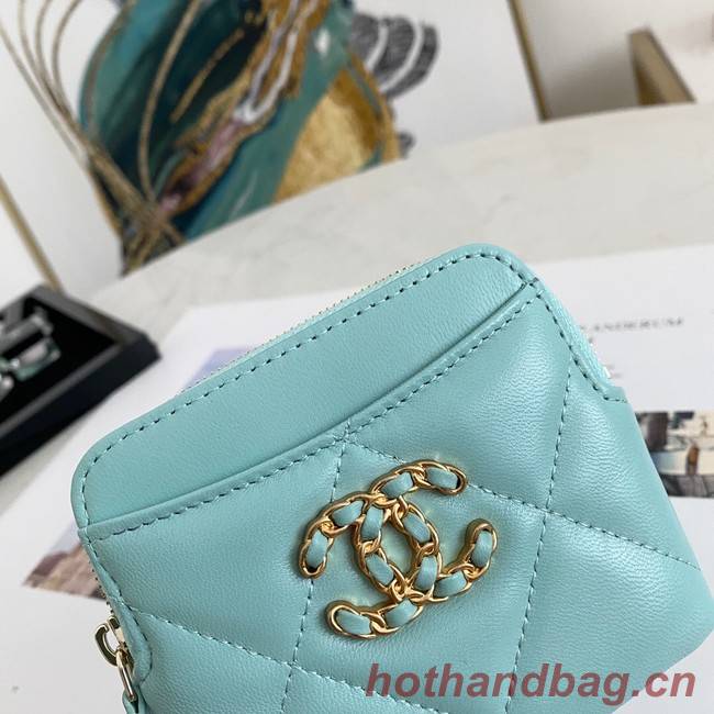 Chanel 19 Zip Card bag 82086 light blue