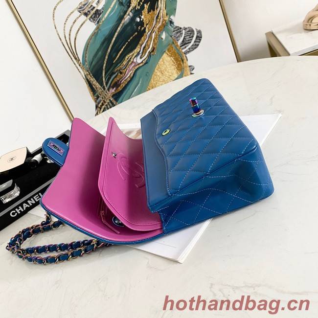 Chanel Flap Lambskin Shoulder Bag 1112 Electro optic blue