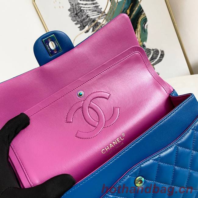 Chanel Flap Lambskin Shoulder Bag 1112 Electro optic blue