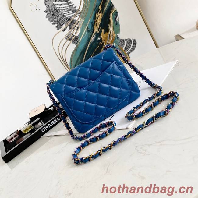Chanel Flap Lambskin Shoulder Bag 1115 Electro optic blue