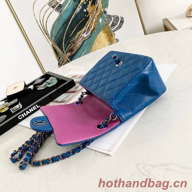 Chanel Flap Lambskin Shoulder Bag 1115 Electro optic blue