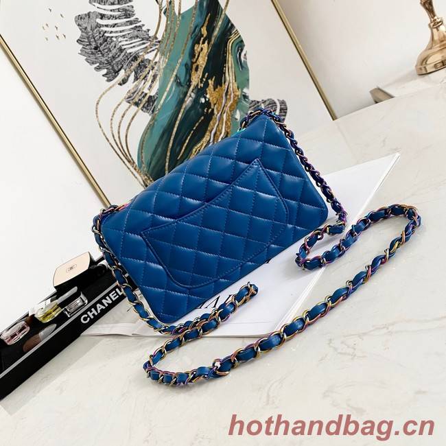 Chanel Flap Lambskin Shoulder Bag 1116 Electro optic blue
