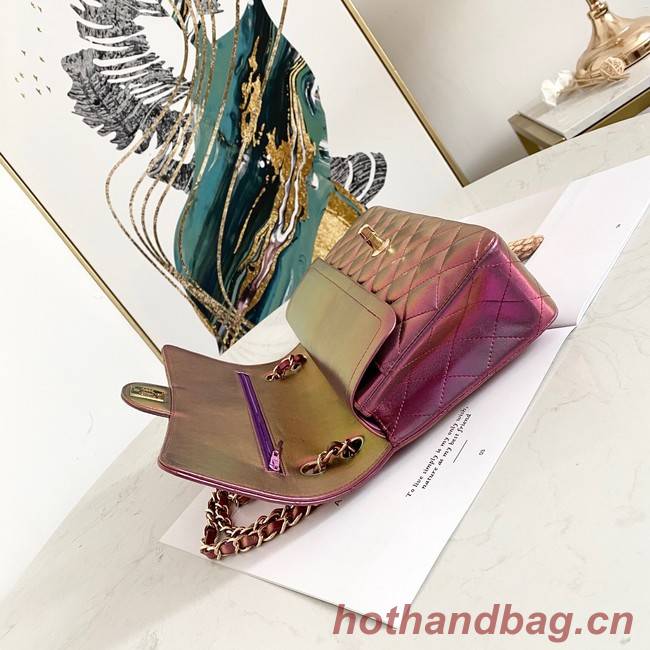 Chanel Flap Mirage Lambskin Shoulder Bag AS1112 purple