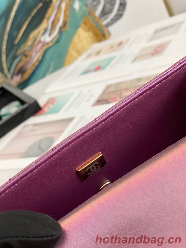 Chanel Flap Mirage Lambskin Shoulder Bag AS1116 purple