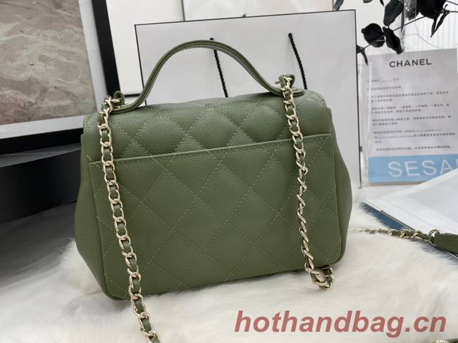 Chanel small flap bag Calfskin & Gold-Tone Metal A93749 green