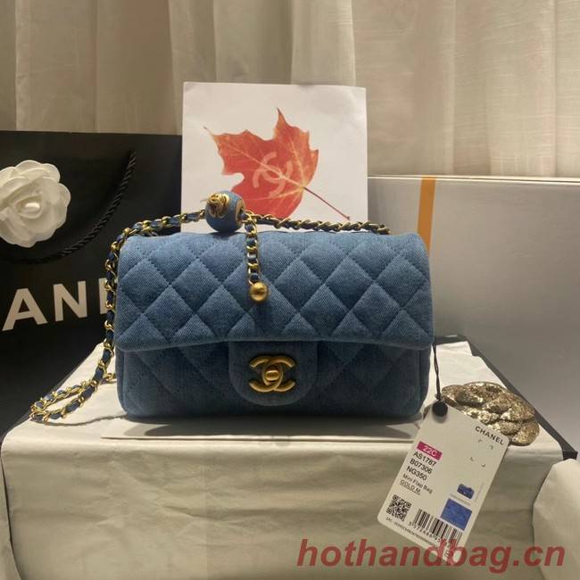 Chanel Flap denim Shoulder Bag AS1116 blue