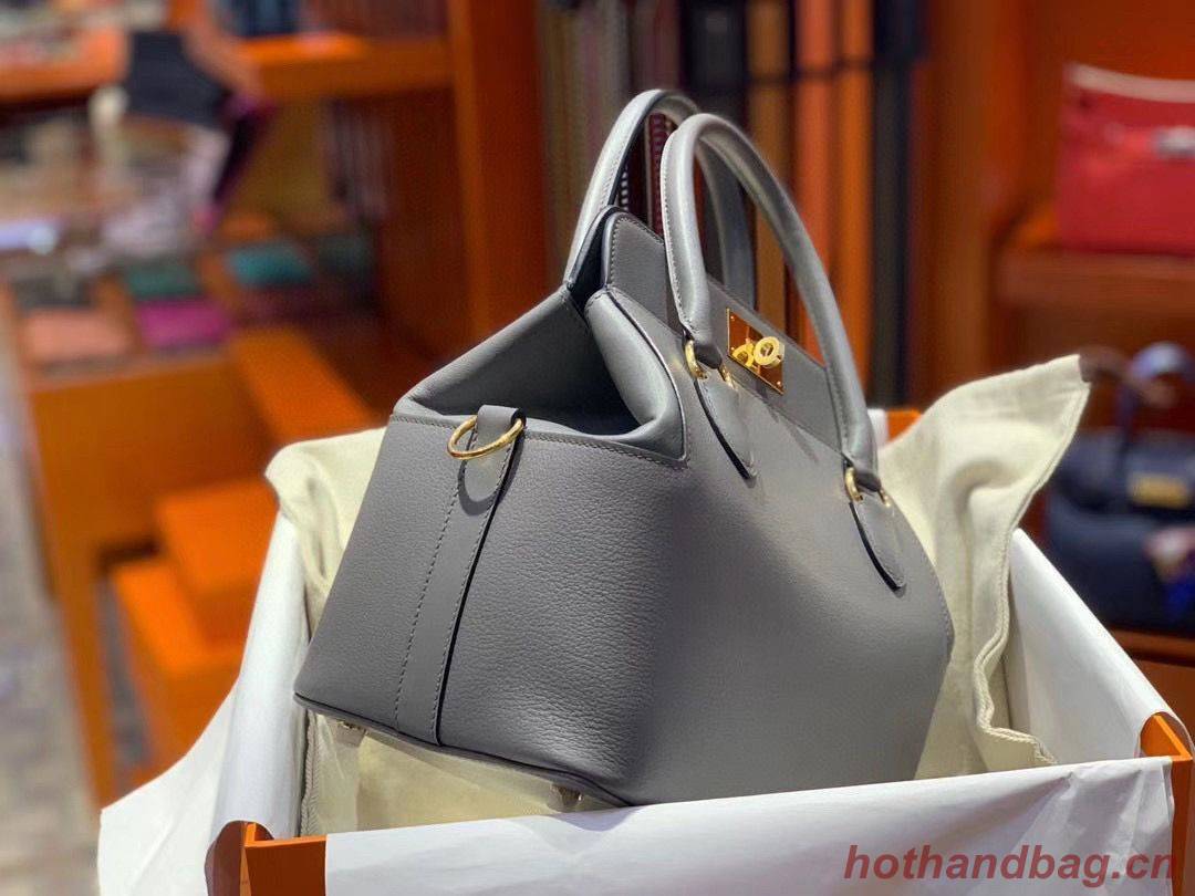 Hermes Toolbox Togo Bag Original Leather 3259 Gray