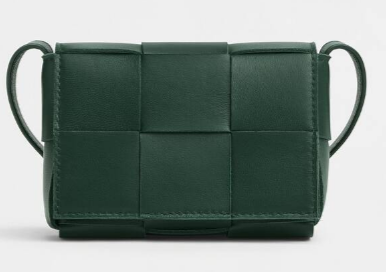 Bottega Veneta CASSETTE Mini intreccio leather cross-body bag 666688 RAINTREE