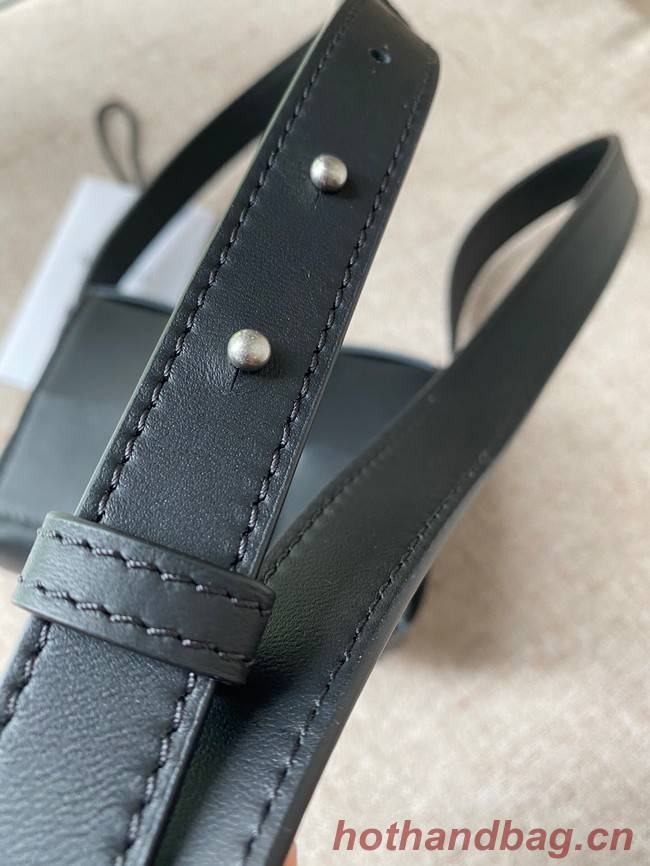 Bottega Veneta CASSETTE Mini intreccio leather cross-body bag 666688 black