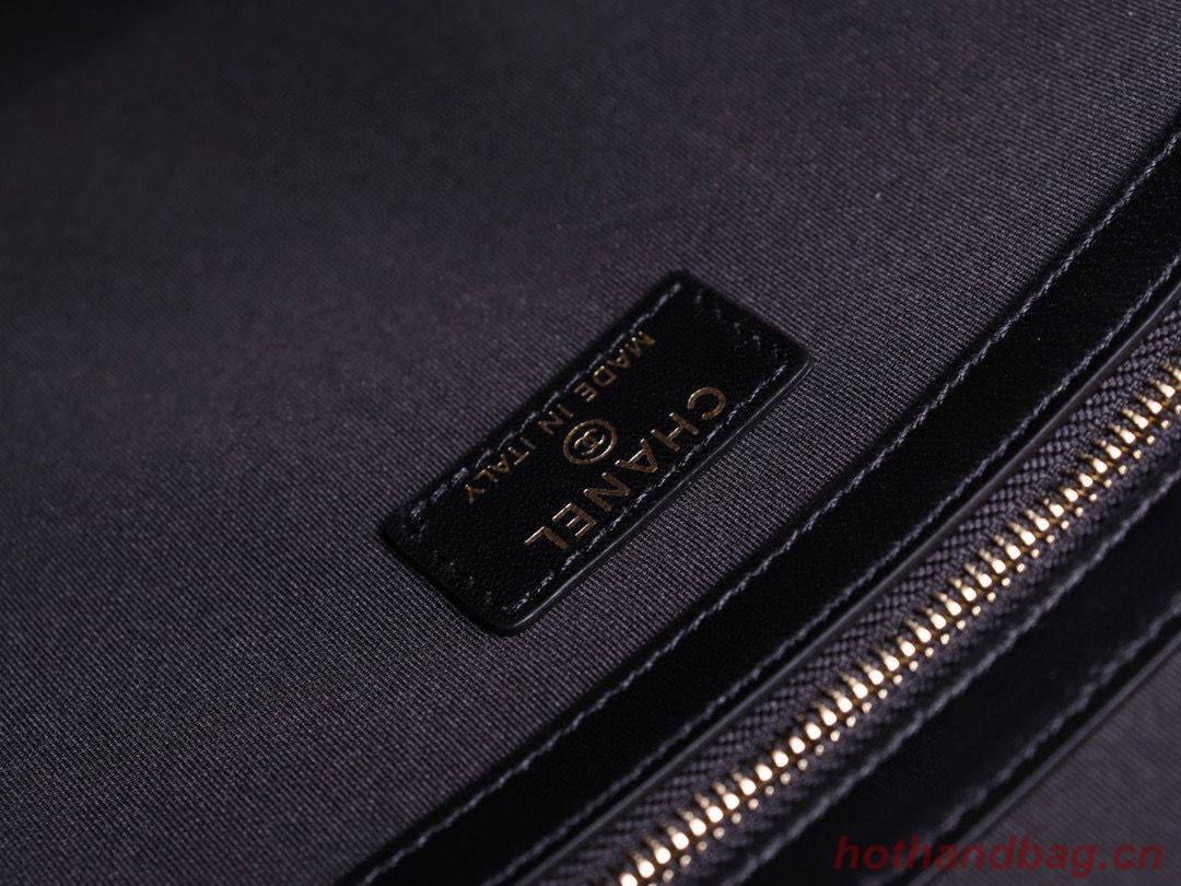 CHANEL 19 Sheepskin Original Leather Carry on bag AP0952 Black