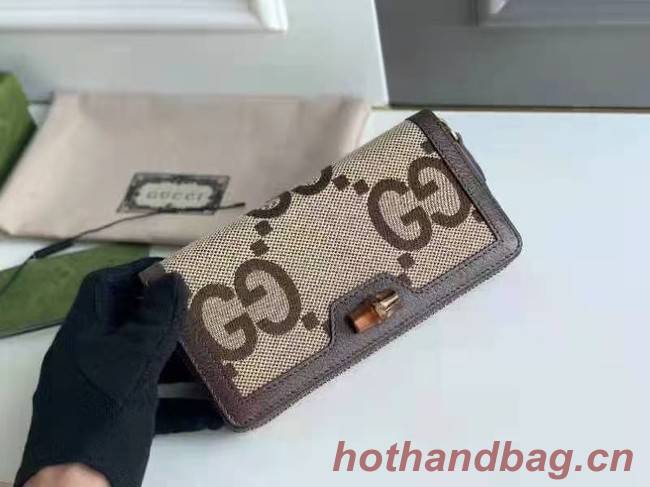 Gucci Diana jumbo GG zip around wallet 658634 BROWN