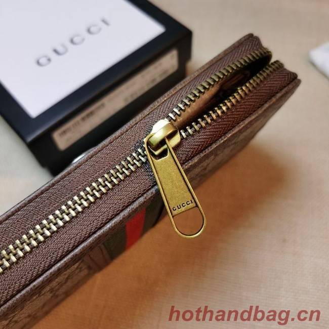Gucci Horsebit 1955 zip around wallet 597612 BROWN
