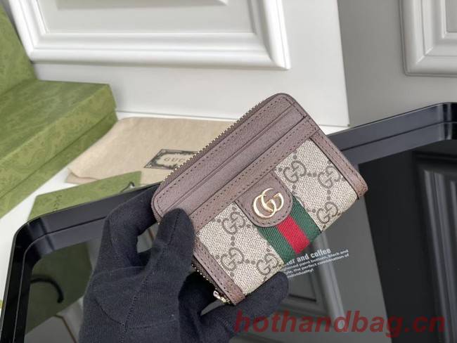 Gucci Ophidia GG card case wallet 658552 brown