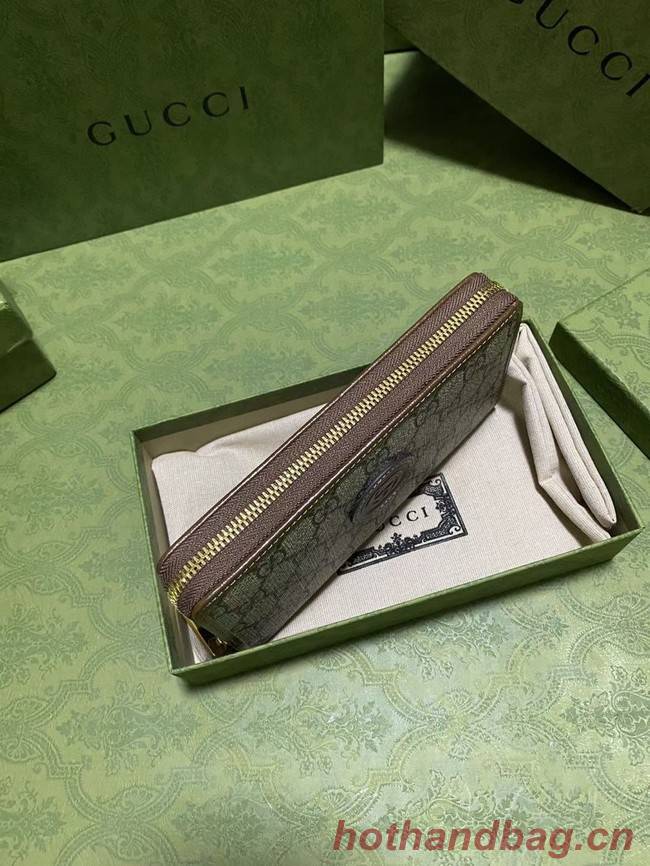 Gucci Zip around wallet with Interlocking G 673003 brown