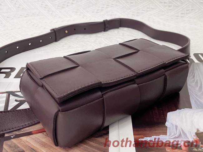 Bottega Veneta CASSETTE Mini intreccio leather belt bag 651053 Burgundy