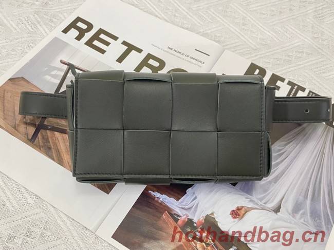 Bottega Veneta CASSETTE Mini intreccio leather belt bag 651053 RAINTREE
