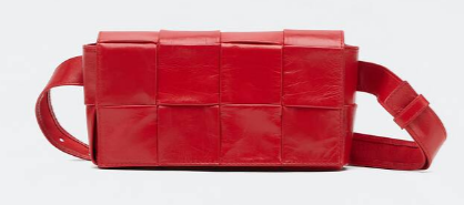 Bottega Veneta CASSETTE Mini intreccio leather belt bag 651053 TOMATO