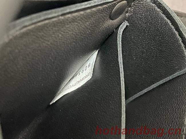 Bottega Veneta CASSETTE Mini intreccio leather belt bag 651053 black