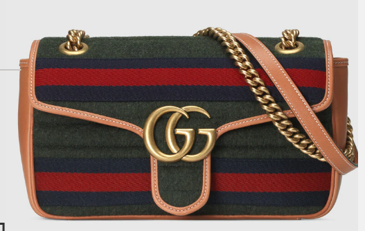 Gucci GG Marmont small shoulder bag 443497 Dark green