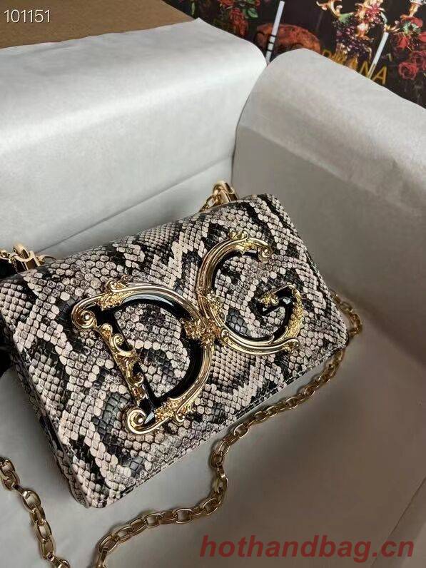 Dolce & Gabbana Origianl serpentine Leather Shoulder Bag 4006-2 brown
