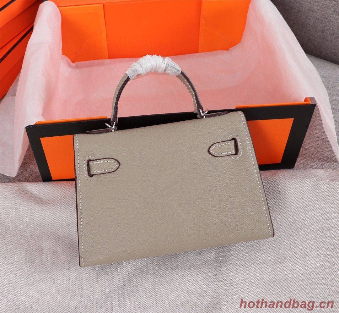 Hermes Kelly 20cm Tote Bag Original Epsom Leather KL20 Gray