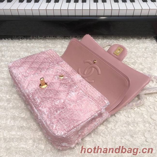 CHANEL Tweed Braided Calfskin & Gold-Tone Metal 1112 pink
