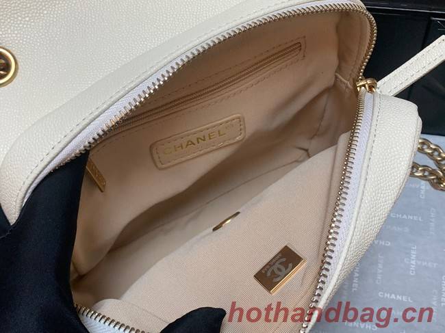 Chanel Grained Calfskin Backpack Original Leather AS3108 white