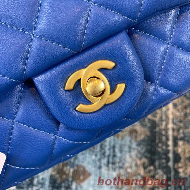 Chanel MINI Flap Bag Original Sheepskin Leather 1116 blue