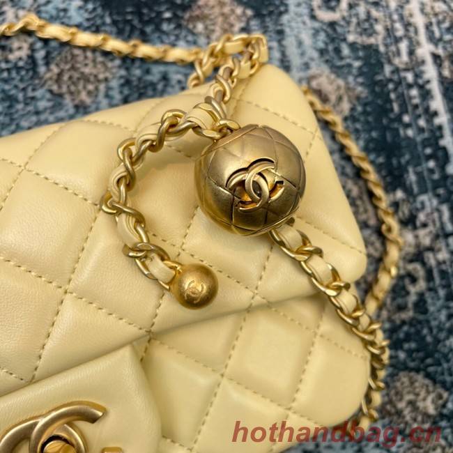 Chanel MINI Flap Bag Original Sheepskin Leather 1116 light yellow