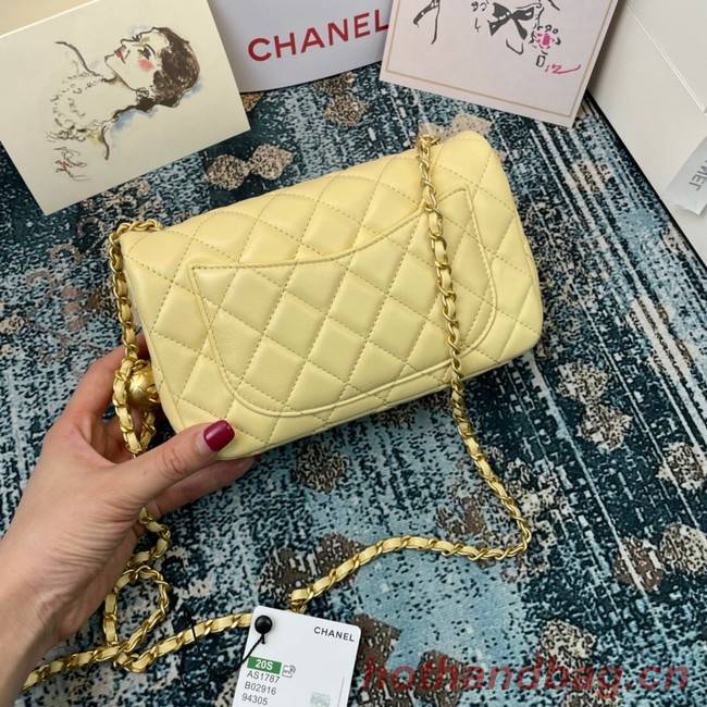 Chanel MINI Flap Bag Original Sheepskin Leather 1116 light yellow