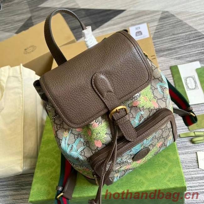 Gucci Backpack with Interlocking G 674147 Brown&green