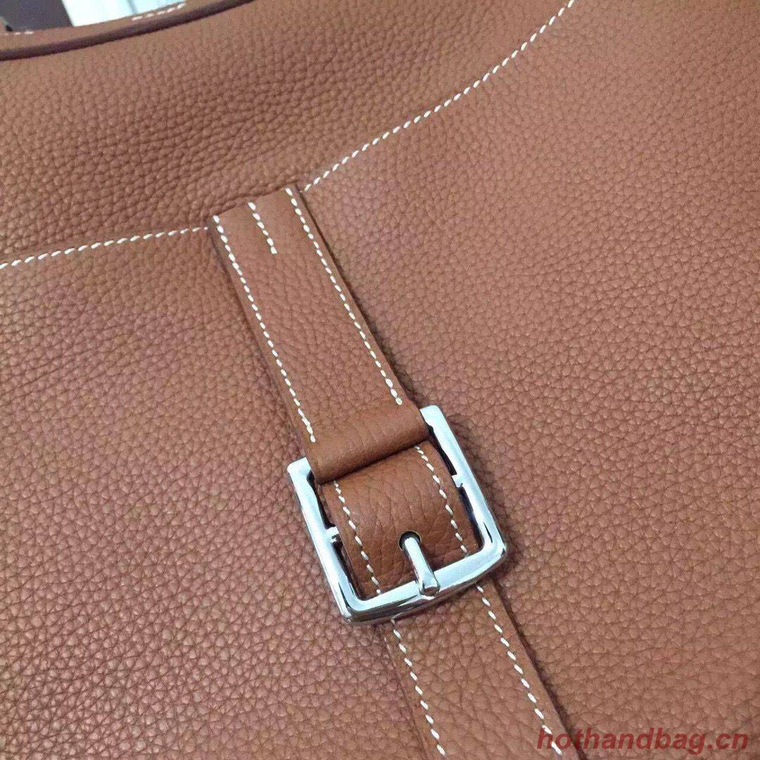 Hermes Halzan Togo Original Leather H3909 Brown