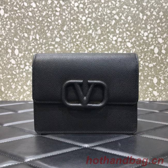 VALENTINO GARAVANI Stud Sign Grained Calfskin mini Shoulder Bag 0690 black