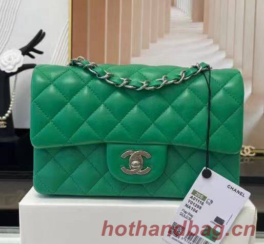 Chanel MINI Flap Bag Original Sheepskin Leather 1116 Green