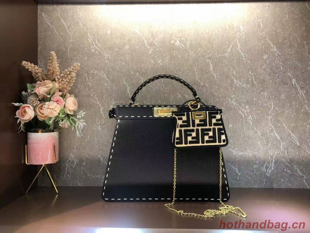 Fendi Peekaboo ISeeU MEDIUM leather bag F8637 black