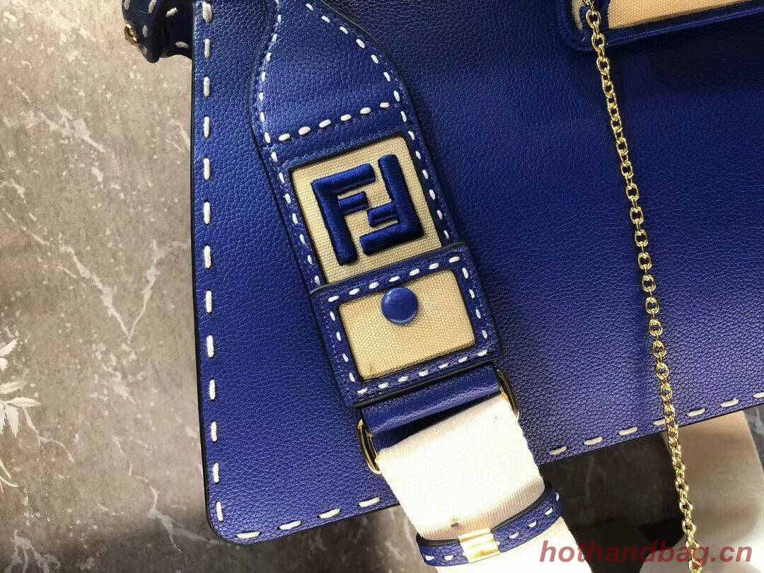 Fendi Peekaboo ISeeU MEDIUM leather bag F8637 blue