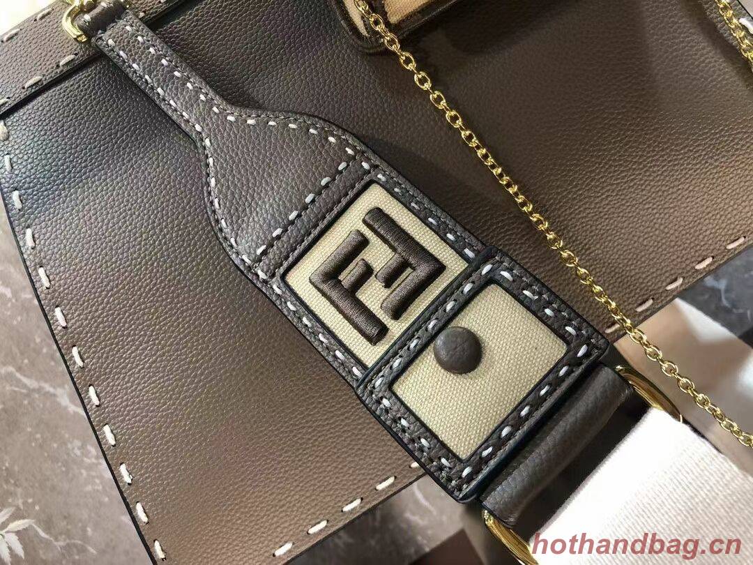 Fendi Peekaboo ISeeU MEDIUM leather bag F8637 gray