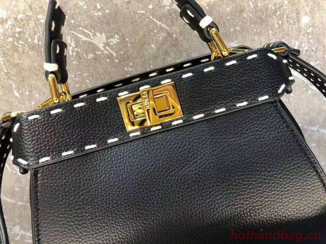 Fendi Peekaboo ISeeU Small leather bag F8636 BLACK