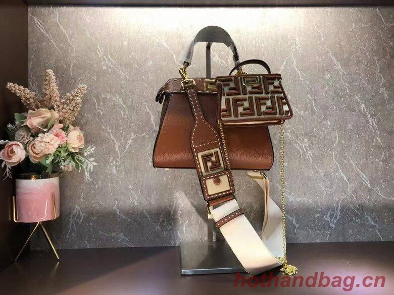Fendi Peekaboo ISeeU Small leather bag F8636 brown