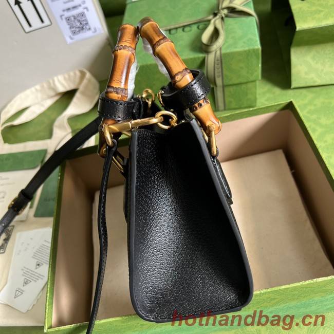 Gucci GG denim jacquard Diana mini tote bag 655661 Black