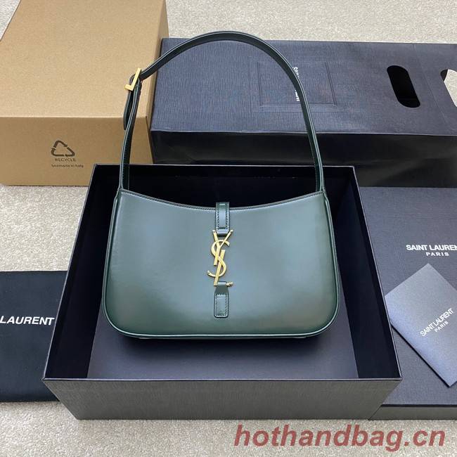 YSL LE 5 A 7 HOBO BAG IN SMOOTH LEATHER Y687228 blackish green