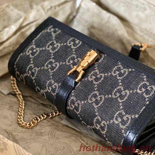 Gucci Jackie 1961 GG chain wallet 652681 blue