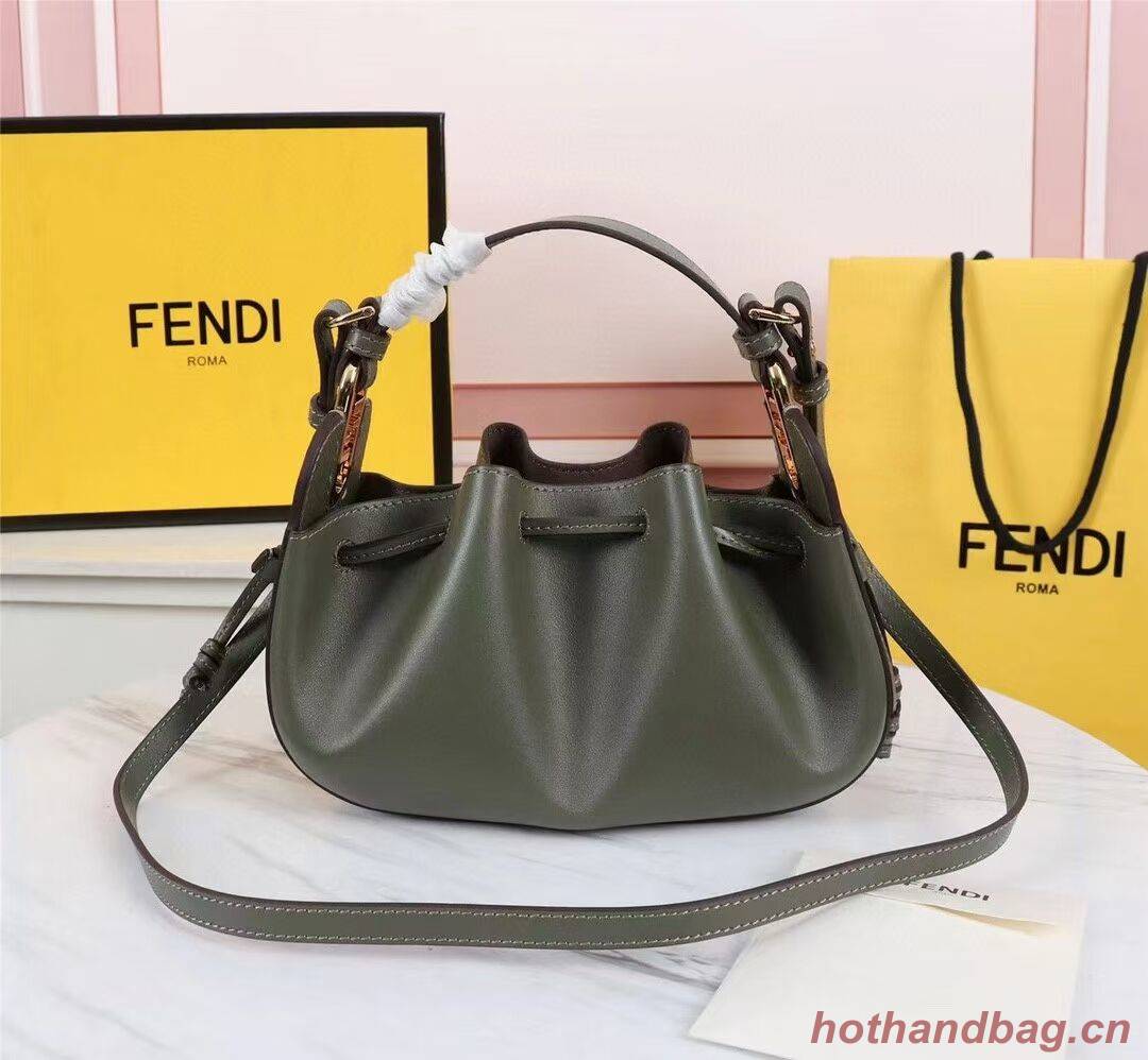 FENDI TOUCH leather bag 8BS059 blackish green