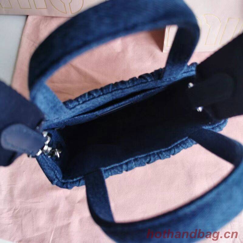miu miu Matelasse Nappa Leather mini Shoulder Bag 6AH228 blue