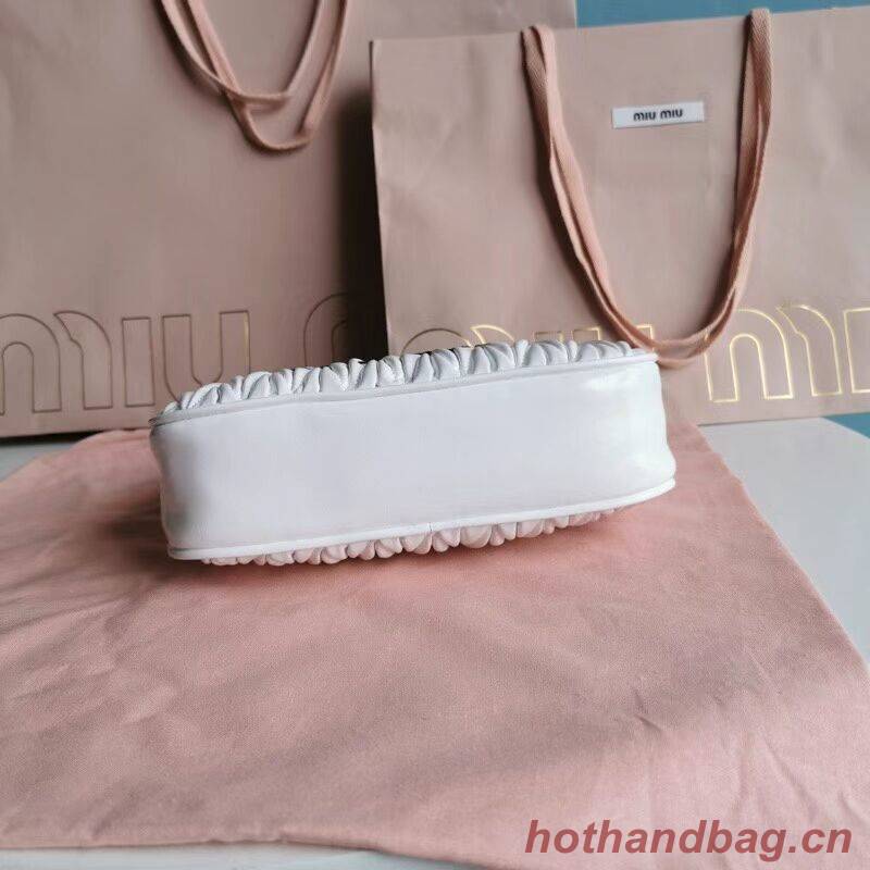 miu miu Matelasse Nappa Leather small Shoulder Bag 6HH212 white