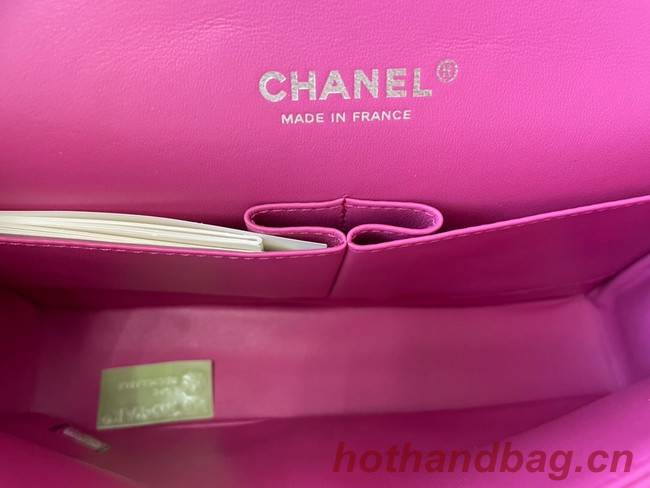 Chanel classic handbag Lambskin&silver Metal 01112 plum