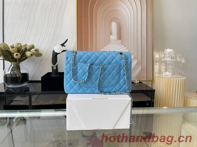 Chanel classic handbag Lambskin&silver Metal 01112 sky blue