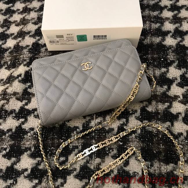 Chanel WOC Original Caviar Leather Flap cross-body bag CC33815 grey