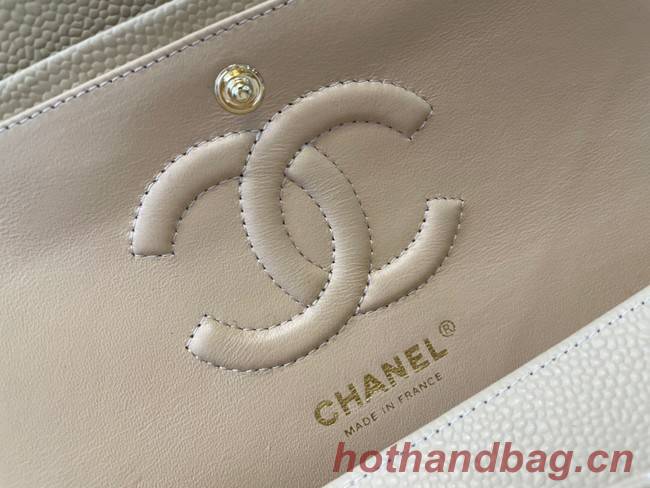 Chanel classic handbag Grained Calfskin&gold Metal 01112 apricot