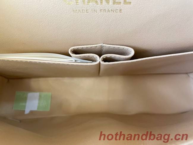 Chanel classic handbag Grained Calfskin&gold Metal 01112 apricot